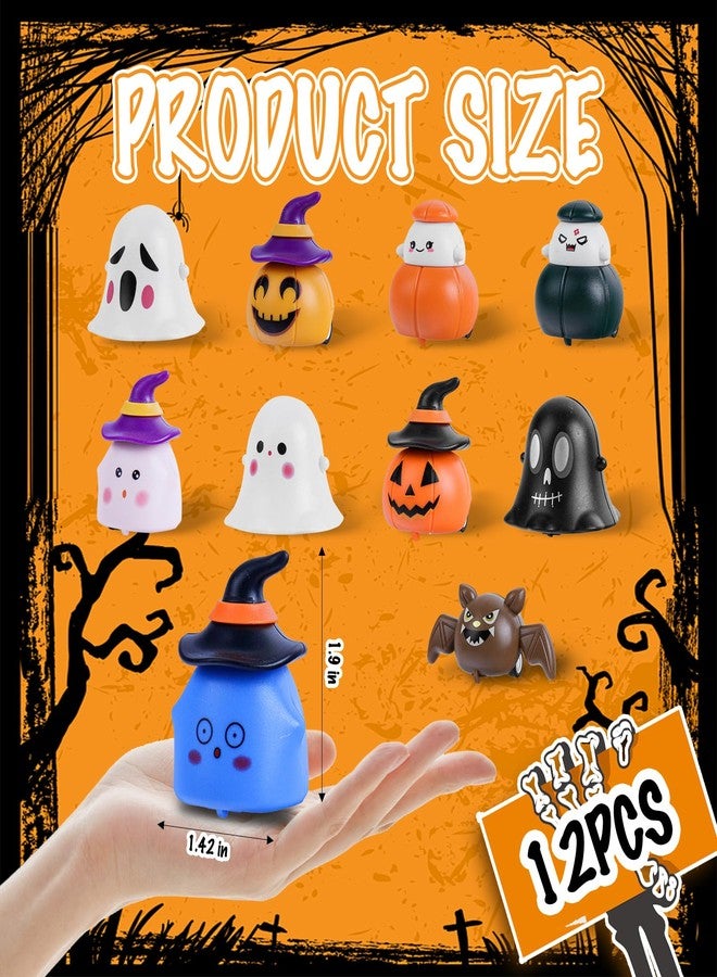 JDSTY 12Pcs Halloween Pull Back Cars 12 Styles Mini Friction Powered Vehicle Pumpkin Ghost Pull Back Toy Cars for Halloween Party Favors Trick or Treat Goodie Bag Fillers - Image 2
